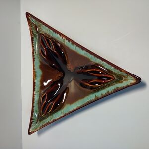Vintage Pfaltzgraff Brown Drip Glaze Ceramic Ashtray 8”x 8” Square Mid Century